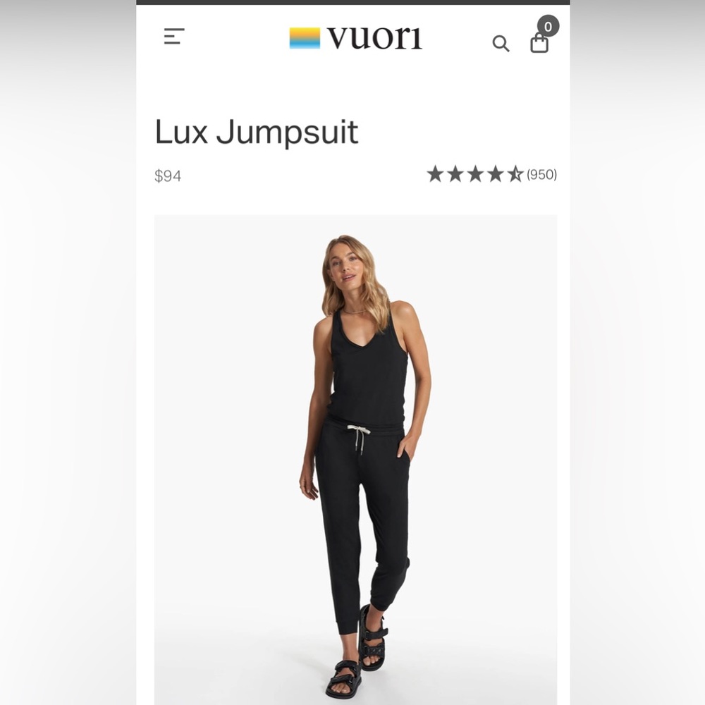 Vuori Black Lux Jumpsuit